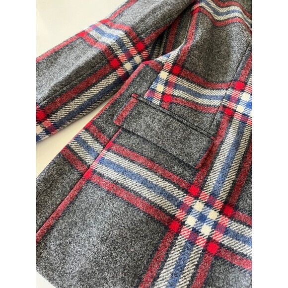 Boden British Tweed Gray Plaid 100% Wool Blazer 12 Reg - Picture 6 of 8